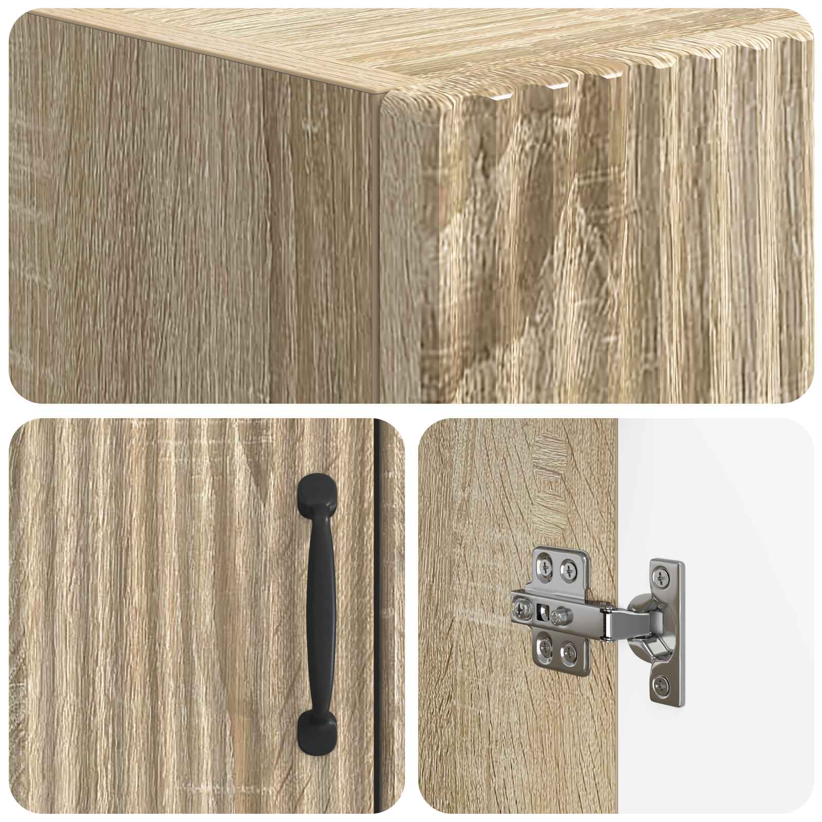 Toiletkast HOORN Sonoma Eiken 66 x 25,5 x 190 cm Bewerkt hout