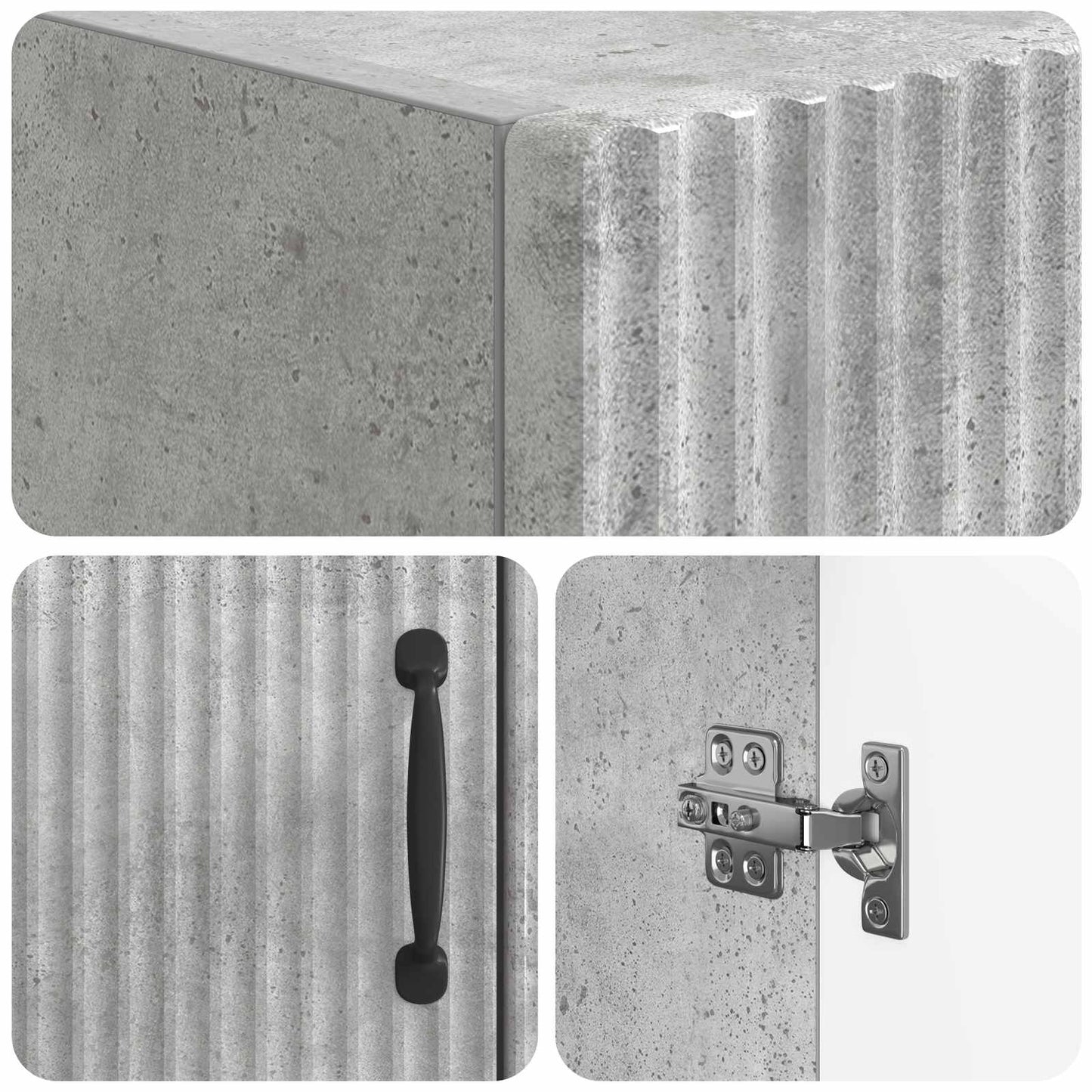 Toiletkast HOORN Betongrijs 66 x 25,5 x 190 cm Bewerkt hout