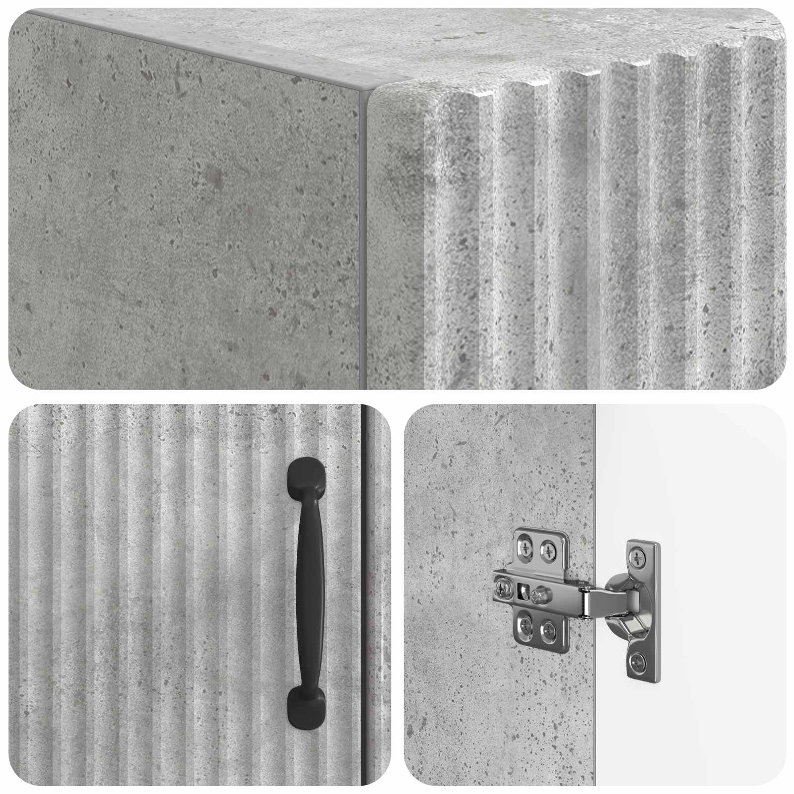 Toiletkast HOORN Betongrijs 66 x 25,5 x 190 cm Bewerkt hout