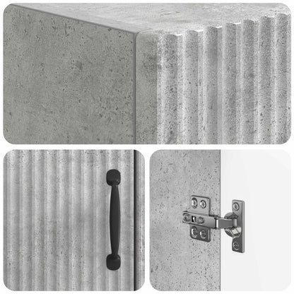 Toiletkast HOORN Betongrijs 66 x 25,5 x 190 cm Bewerkt hout