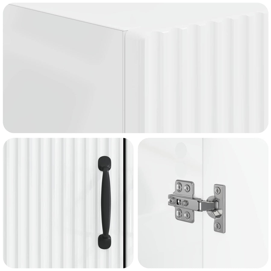 Toiletkast HOORN Hoogglans Wit 66 x 25,5 x 190 cm Bewerkt hout