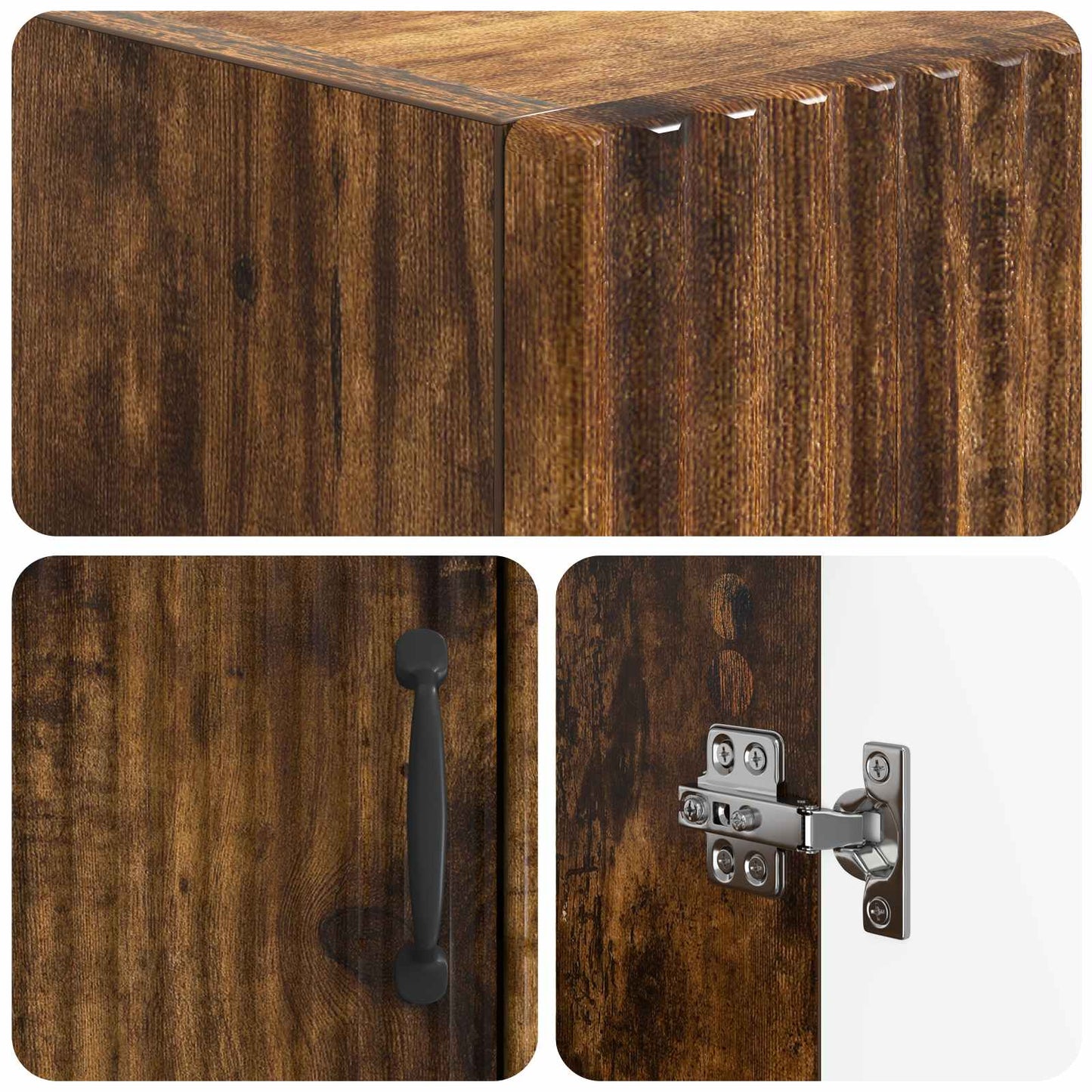 Toiletkast HOORN Gerookt eiken 66 x 25,5 x 190 cm Bewerkt hout