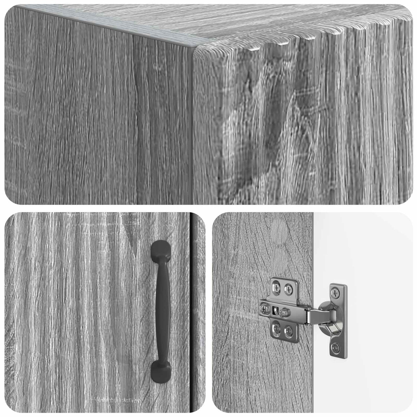 Toiletkast HOORN Grijs Sonoma 66 x 25,5 x 190 cm Bewerkt hout