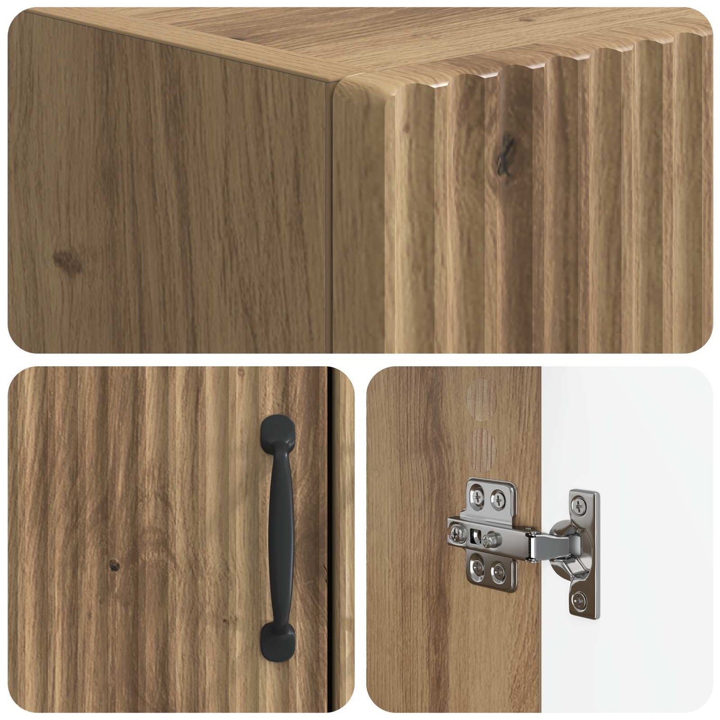 Toiletkast HOORN Artisanaal eiken 66 x 25,5 x 190 cm