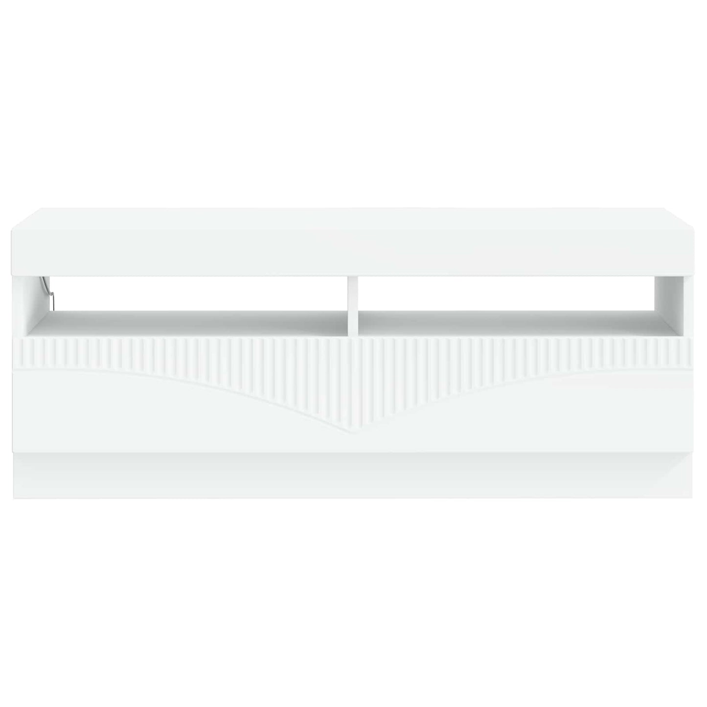 LED tv-meubel Wit Bewerkt hout