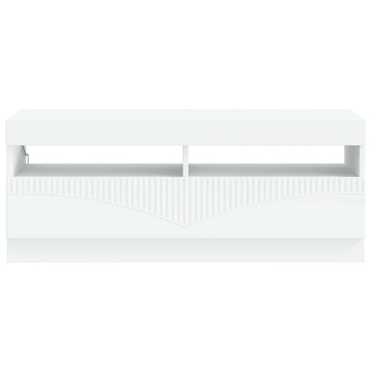 LED tv-meubel Wit Bewerkt hout