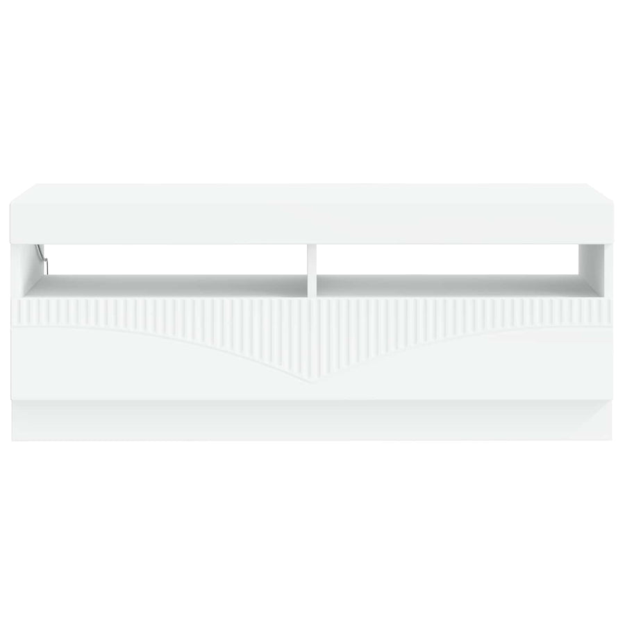 LED tv-meubel Wit Bewerkt hout
