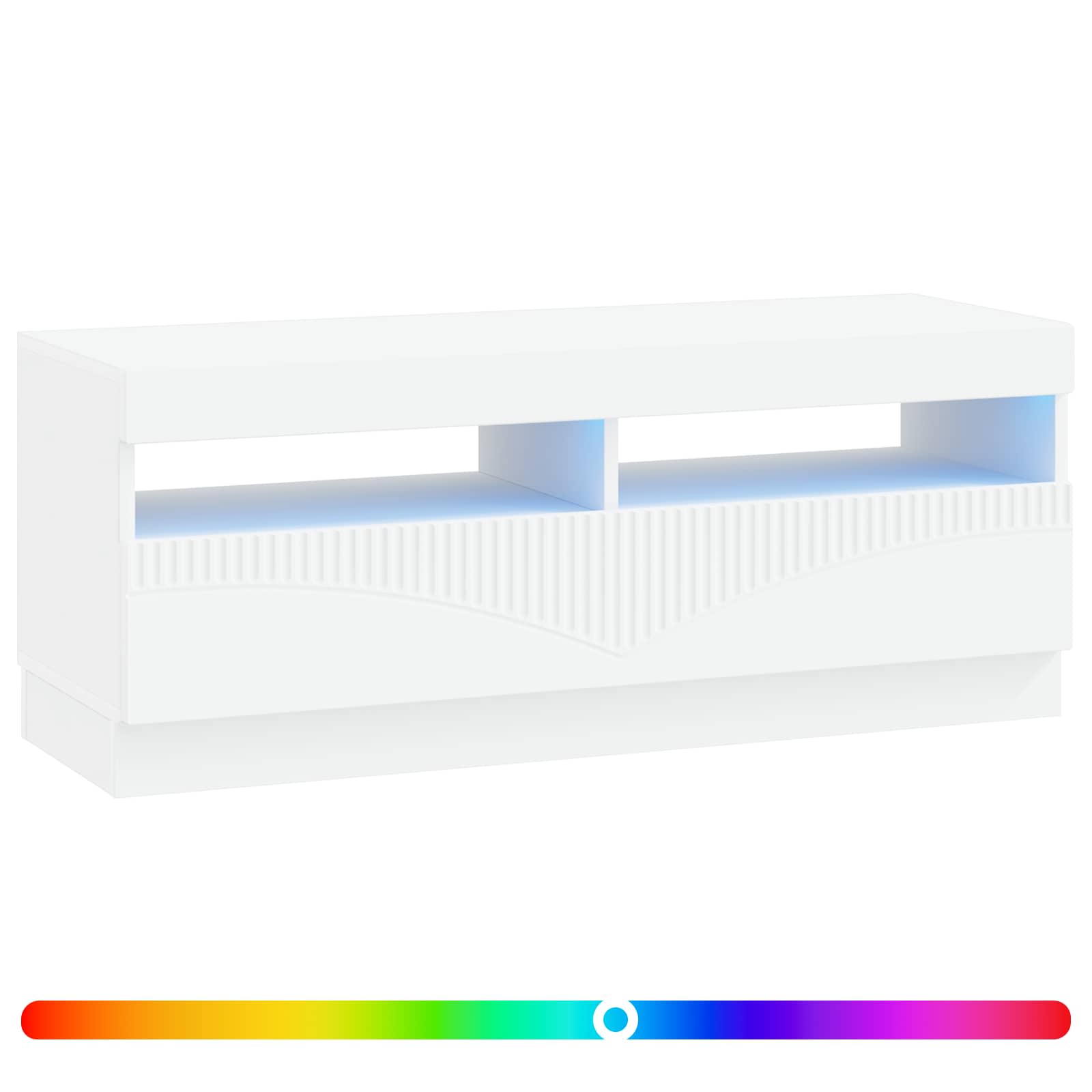 LED tv-meubel Wit Bewerkt hout