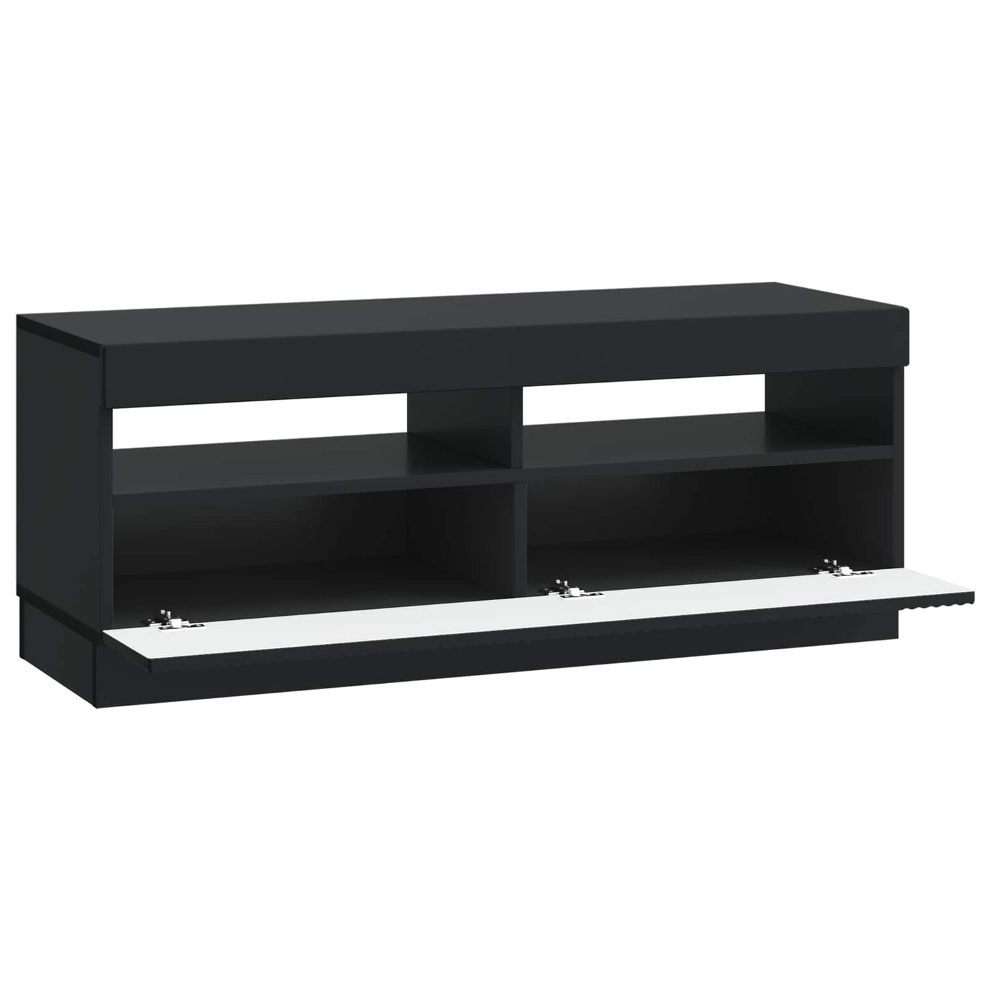 LED tv-meubel Zwart Bewerkt hout
