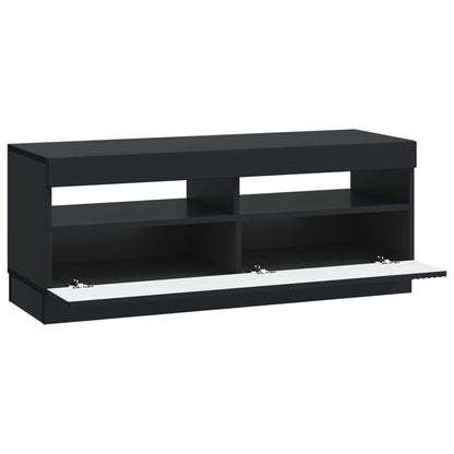 LED tv-meubel Zwart Bewerkt hout