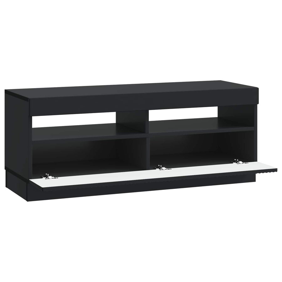 LED tv-meubel Zwart Bewerkt hout
