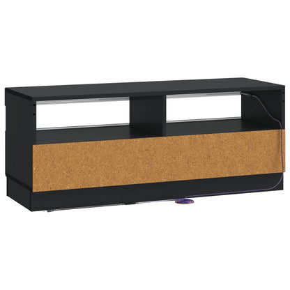 LED tv-meubel Zwart Bewerkt hout