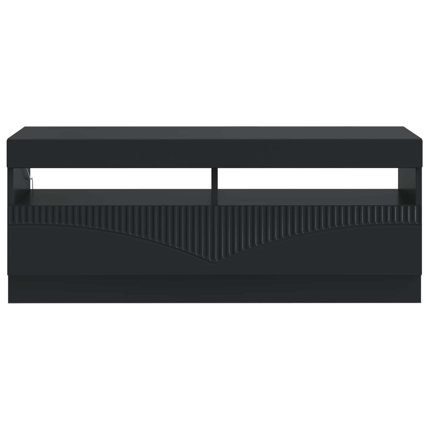 LED tv-meubel Zwart Bewerkt hout