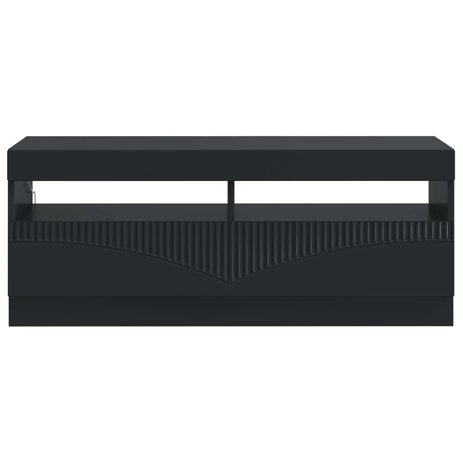 LED tv-meubel Zwart Bewerkt hout