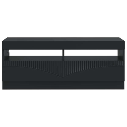 LED tv-meubel Zwart Bewerkt hout