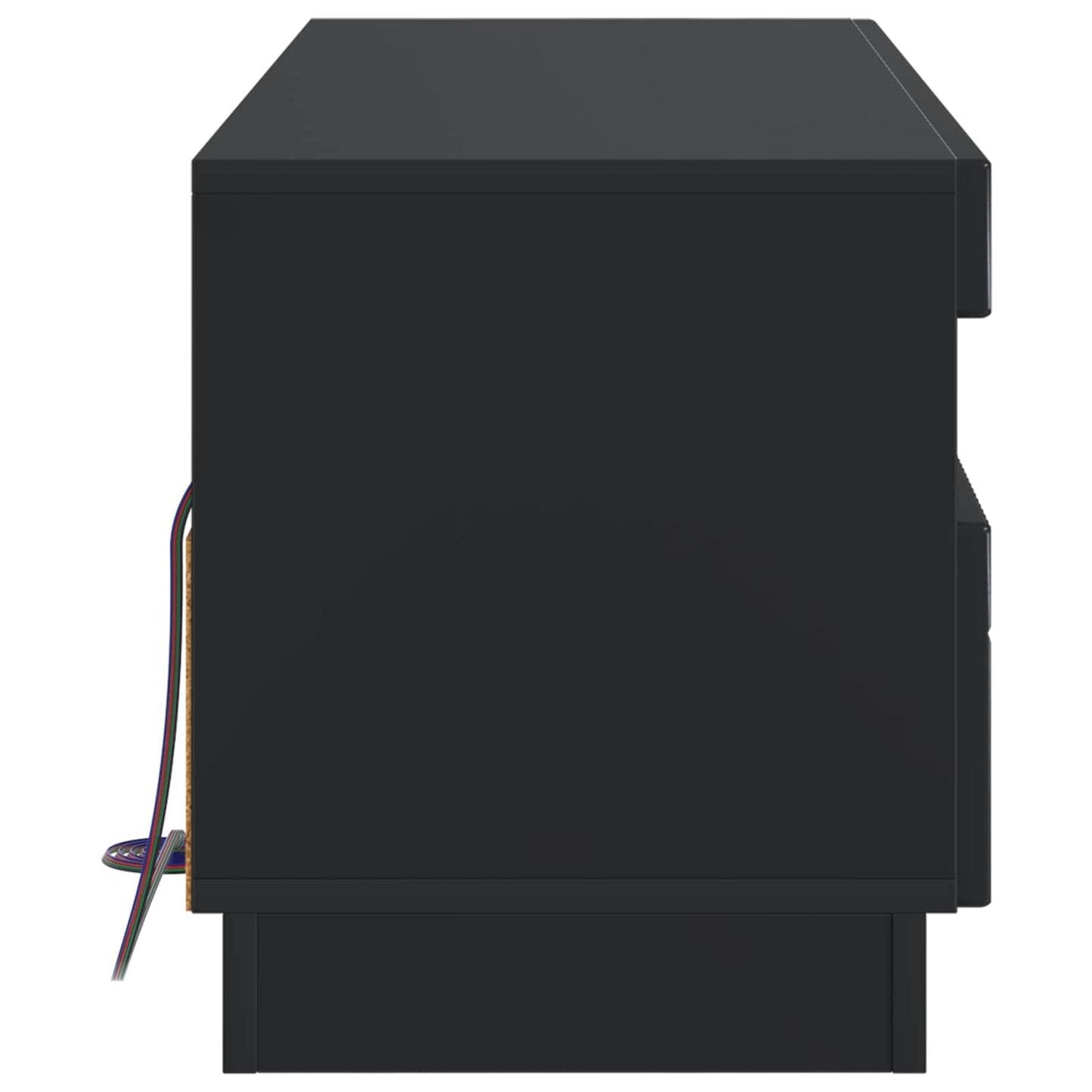 LED tv-meubel Zwart Bewerkt hout