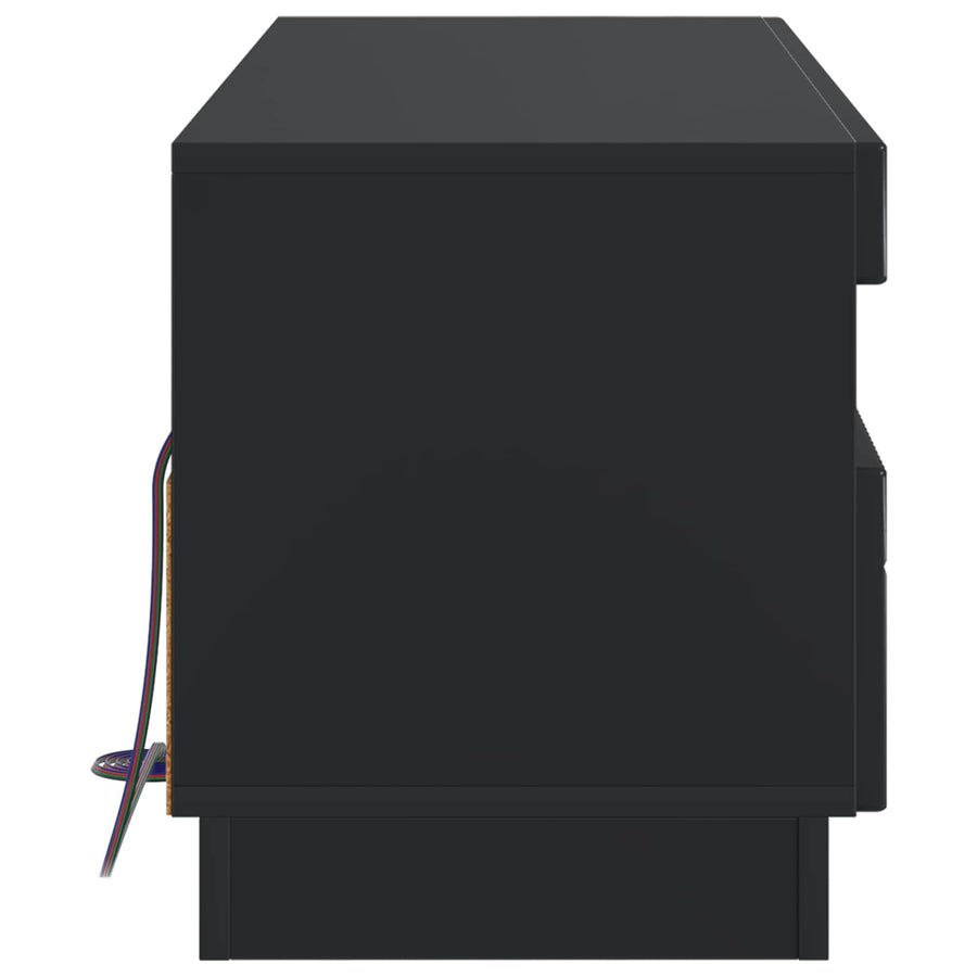 LED tv-meubel Zwart Bewerkt hout