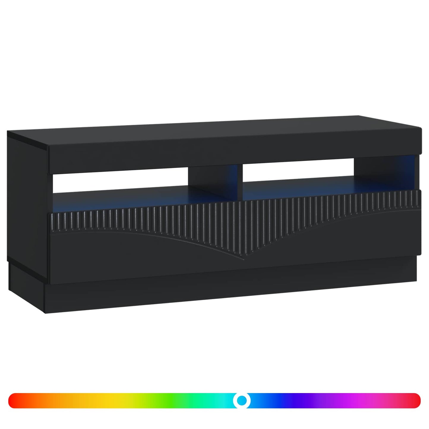 LED tv-meubel Zwart Bewerkt hout