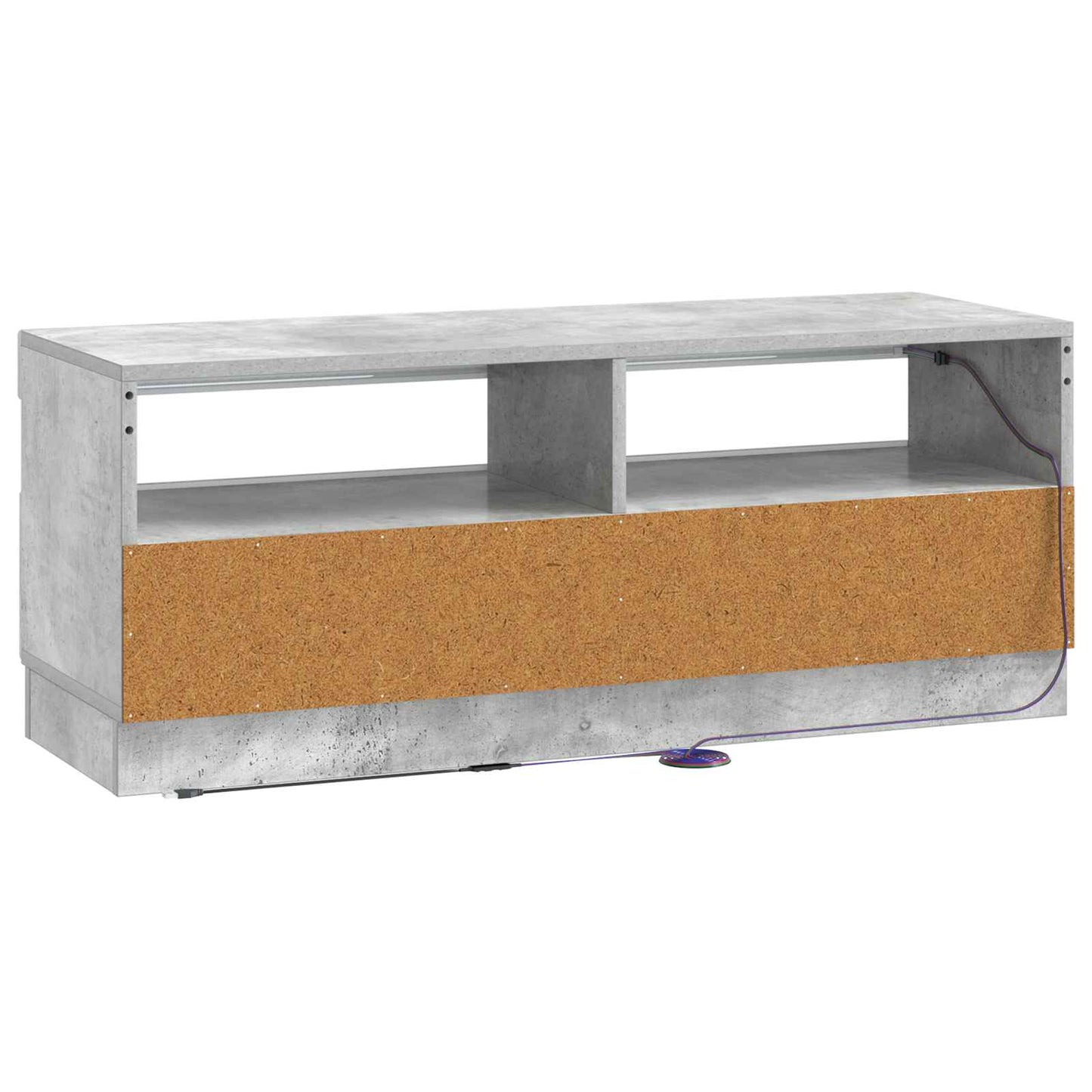 LED tv-meubel Betongrijs Bewerkt hout