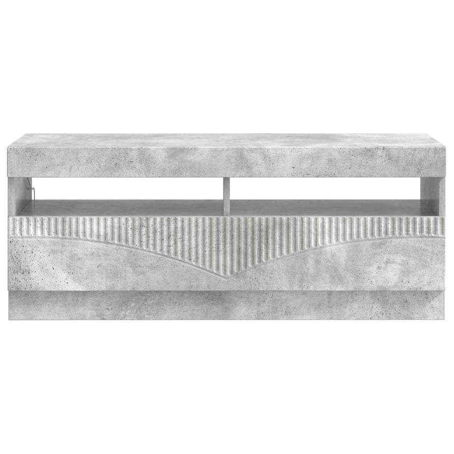 LED tv-meubel Betongrijs Bewerkt hout