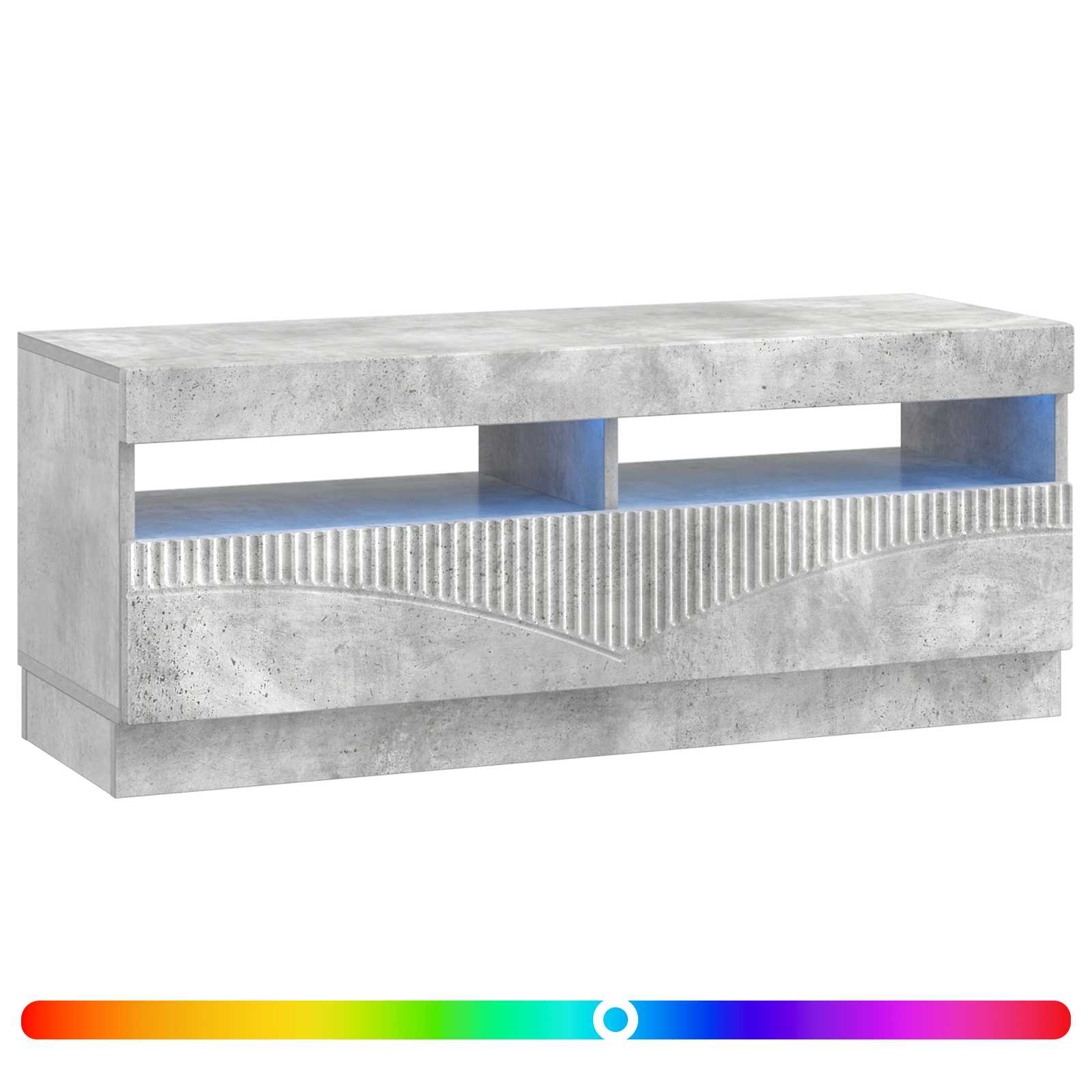 LED tv-meubel Betongrijs Bewerkt hout