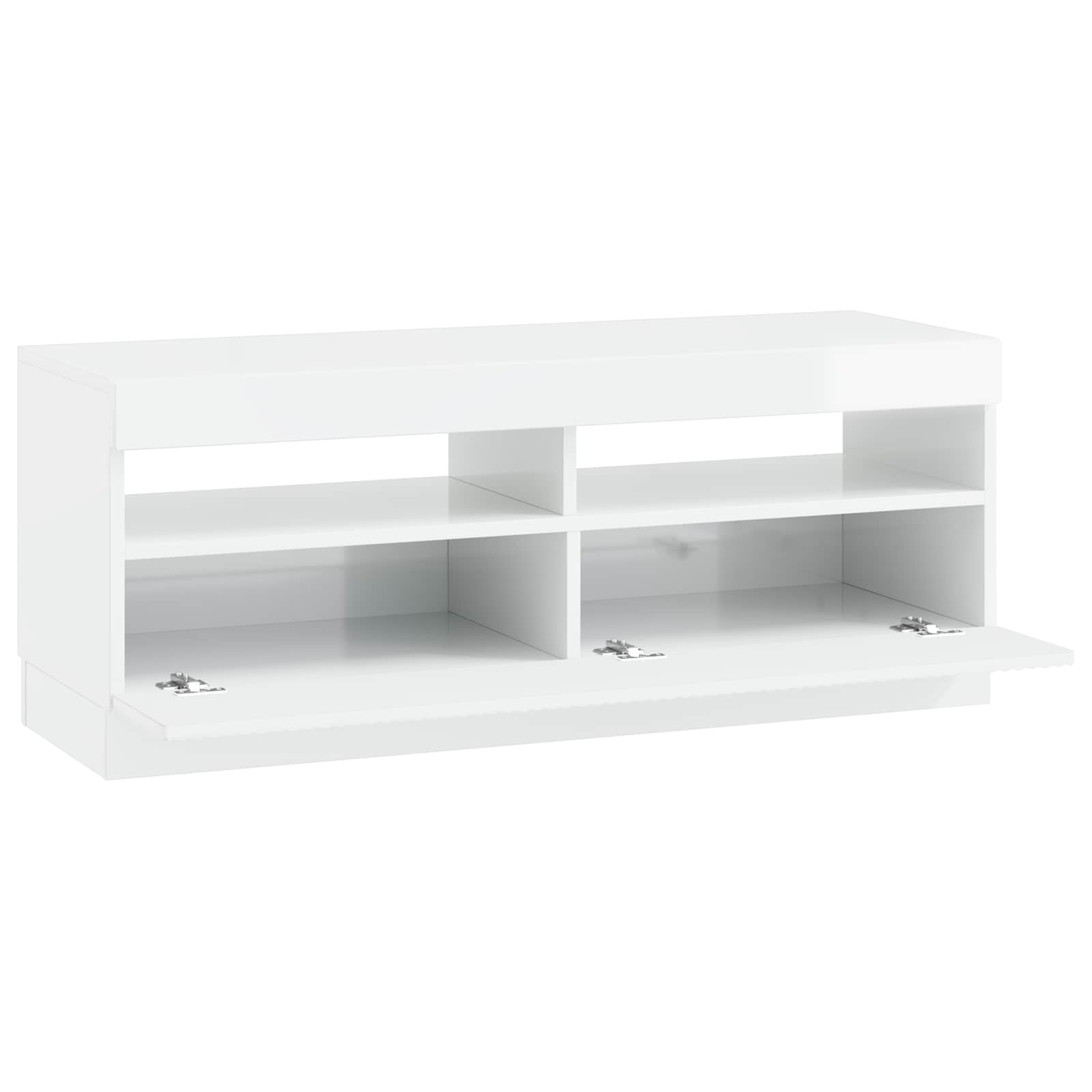LED tv-meubel Hoogglans Wit Bewerkt hout