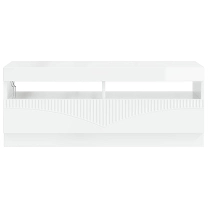 LED tv-meubel Hoogglans Wit Bewerkt hout