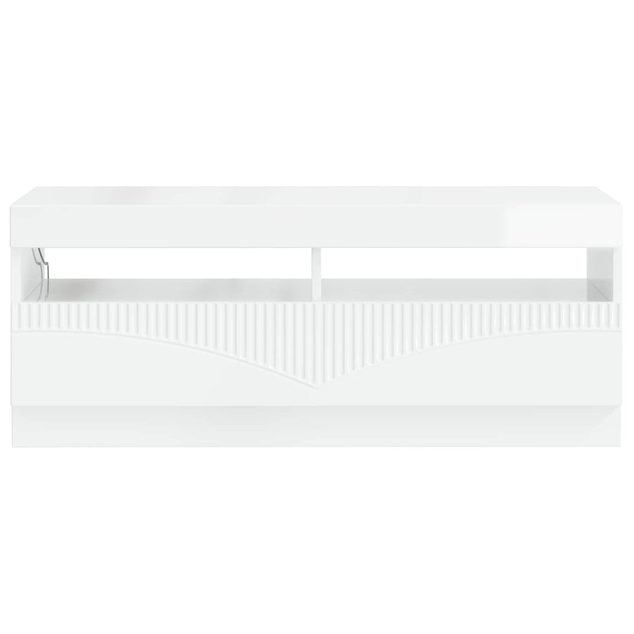 LED tv-meubel Hoogglans Wit Bewerkt hout