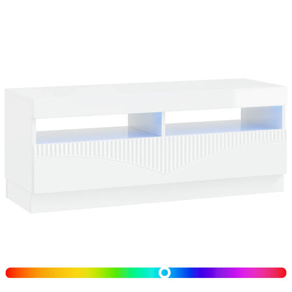 LED tv-meubel Hoogglans Wit Bewerkt hout