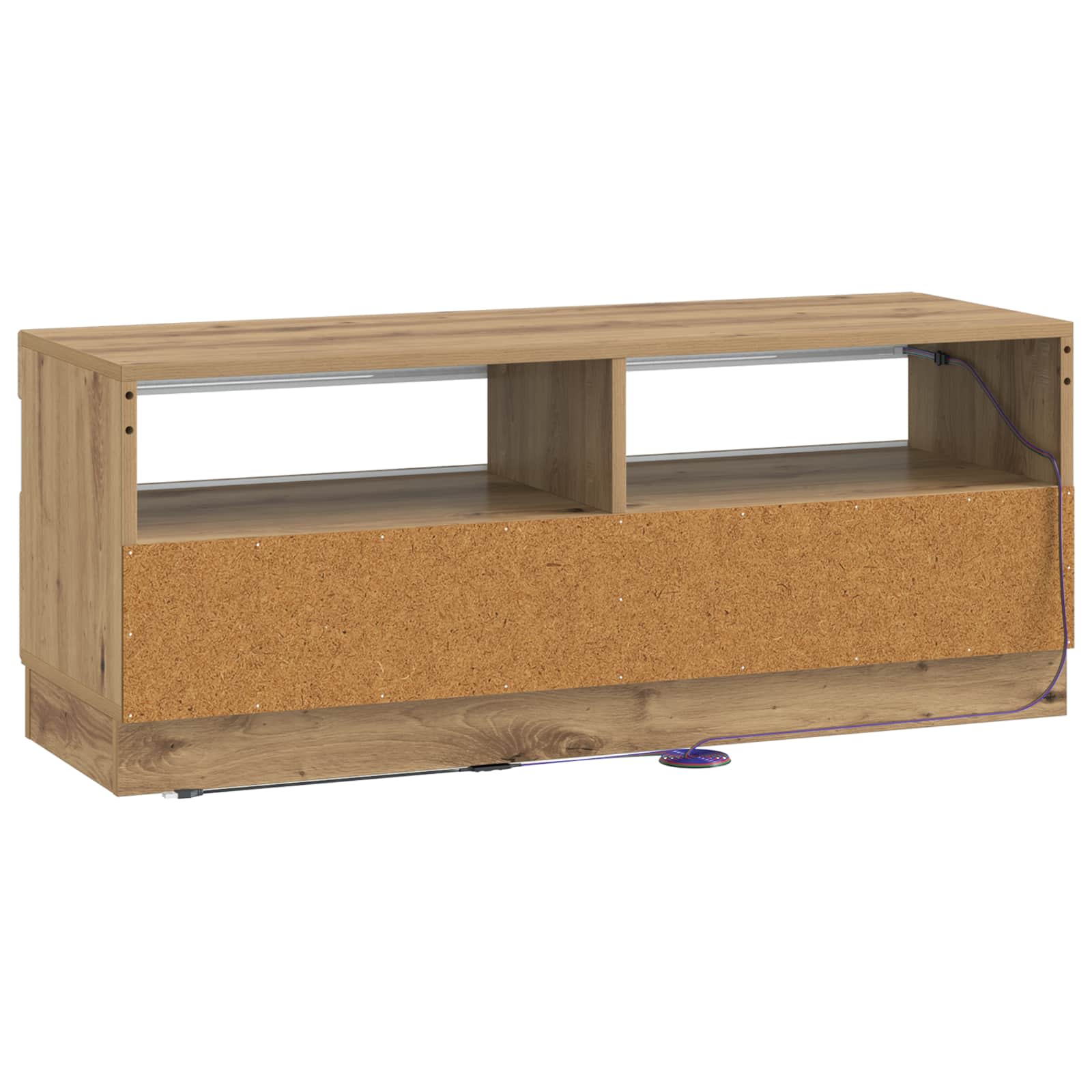 LED tv-meubel Artisanaal eiken Bewerkt hout