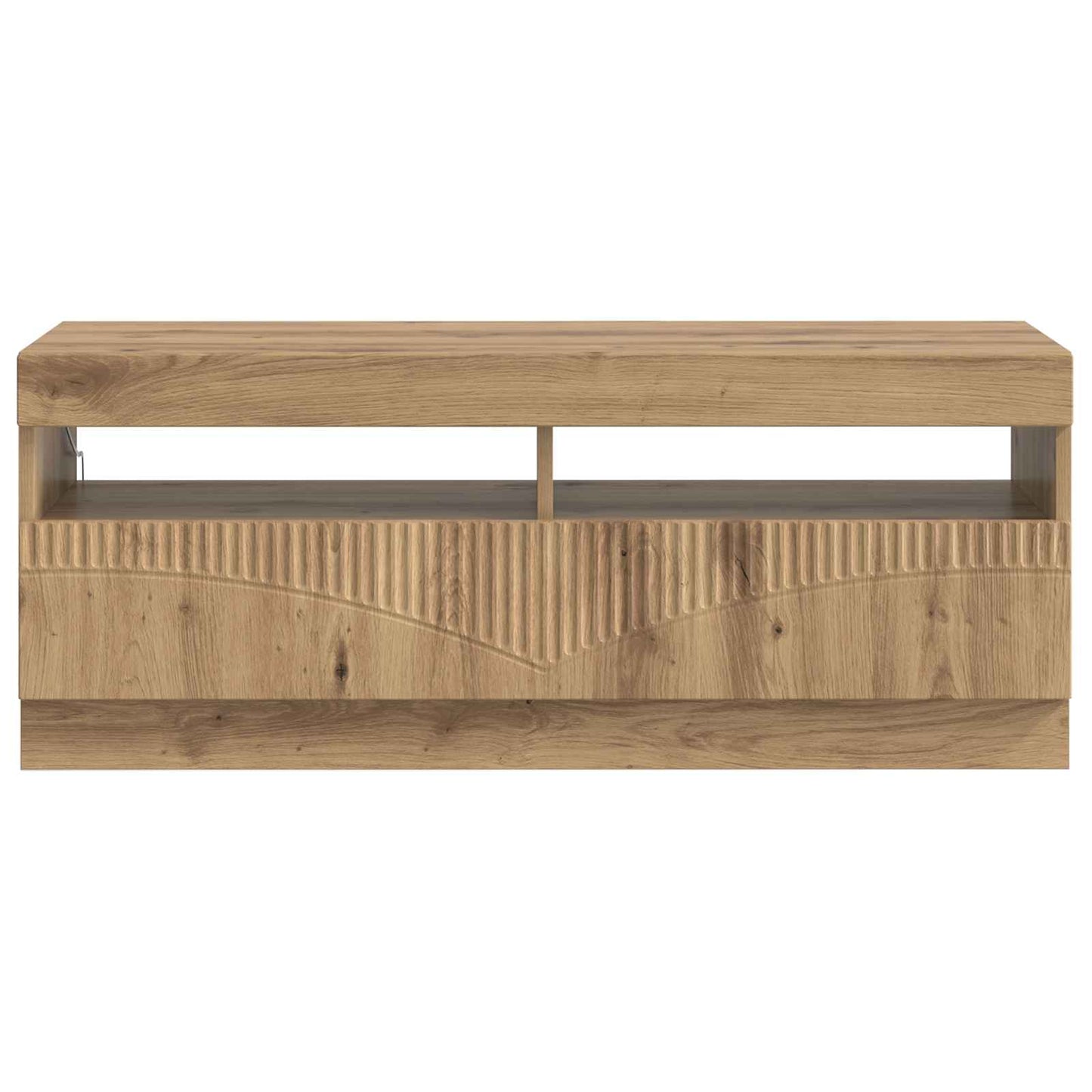 LED tv-meubel Artisanaal eiken Bewerkt hout