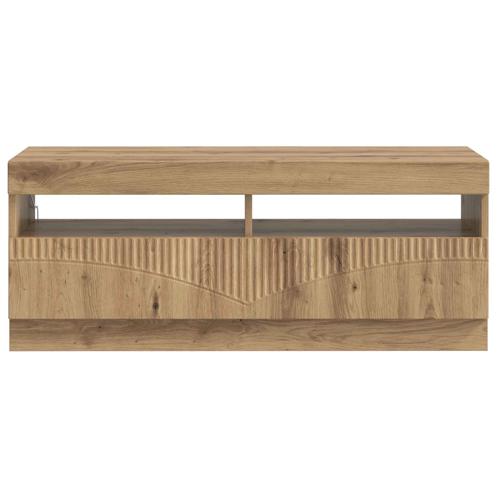 LED tv-meubel Artisanaal eiken Bewerkt hout