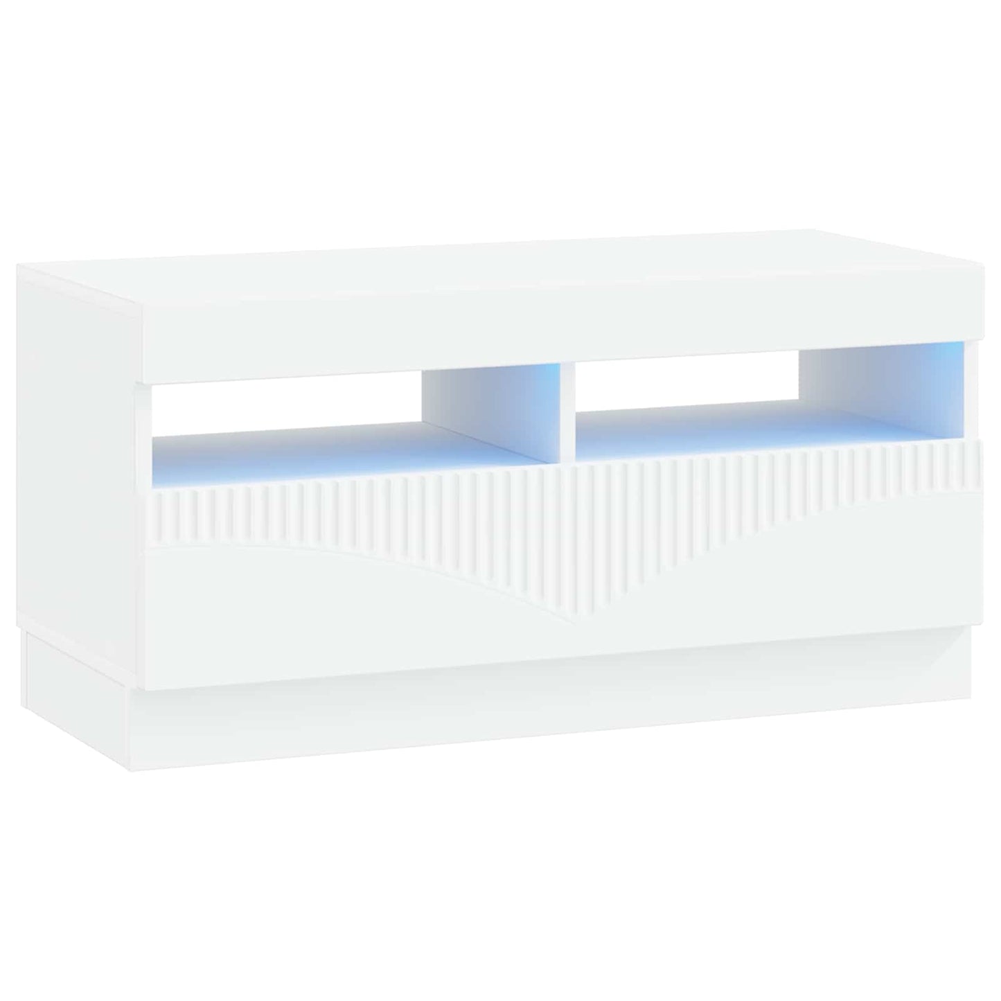 LED tv-meubel Wit Bewerkt hout