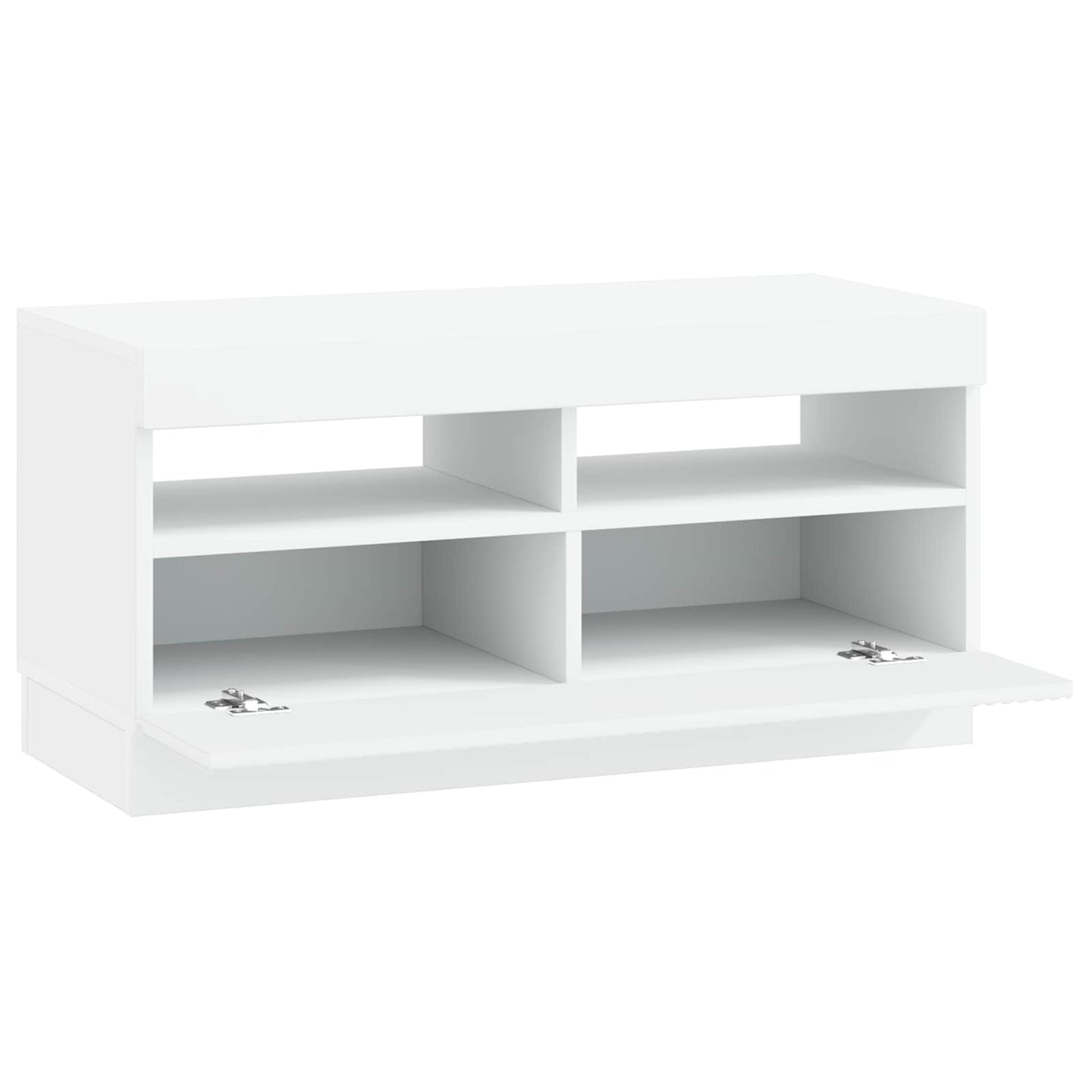 LED tv-meubel Wit Bewerkt hout