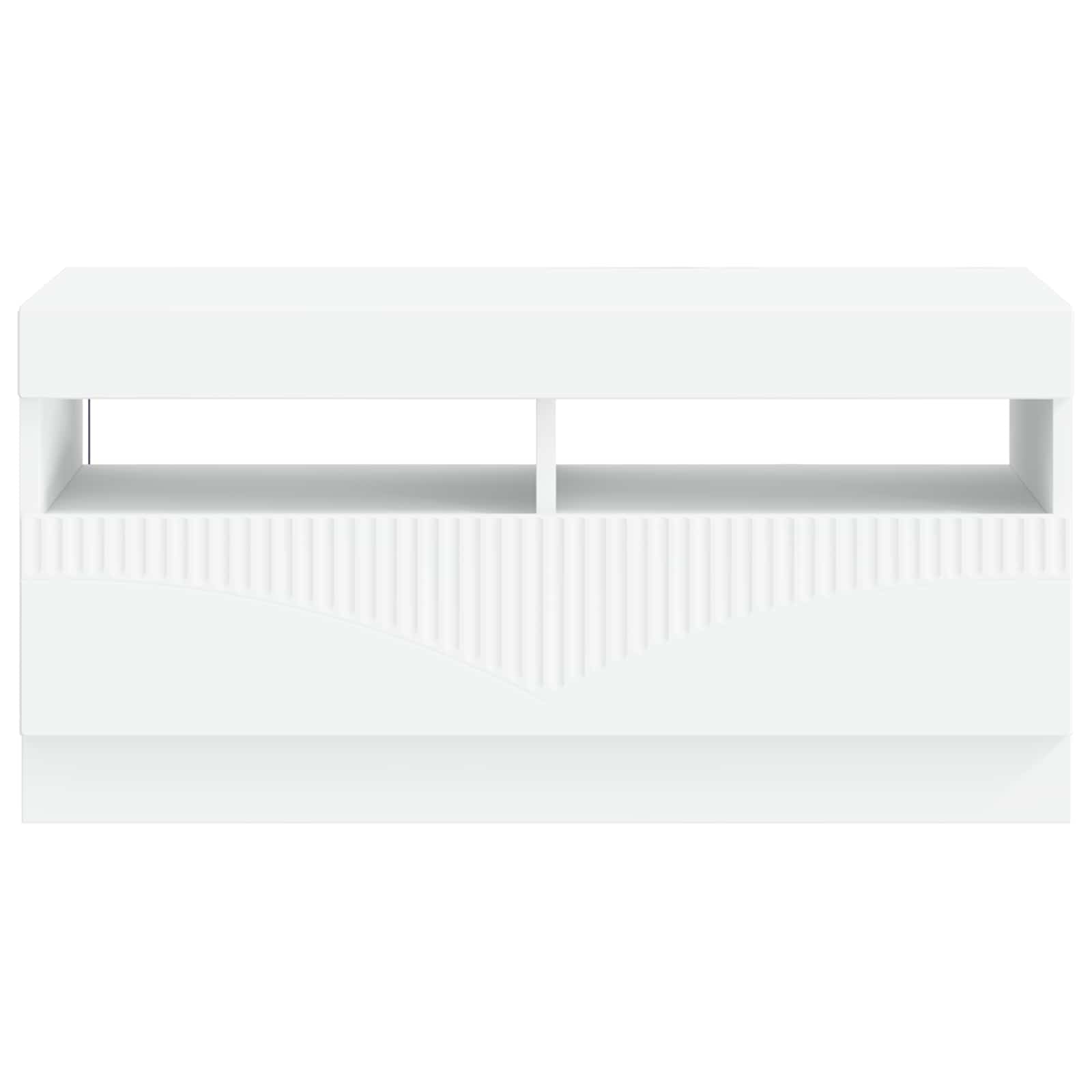 LED tv-meubel Wit Bewerkt hout