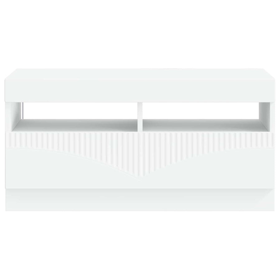 LED tv-meubel Wit Bewerkt hout