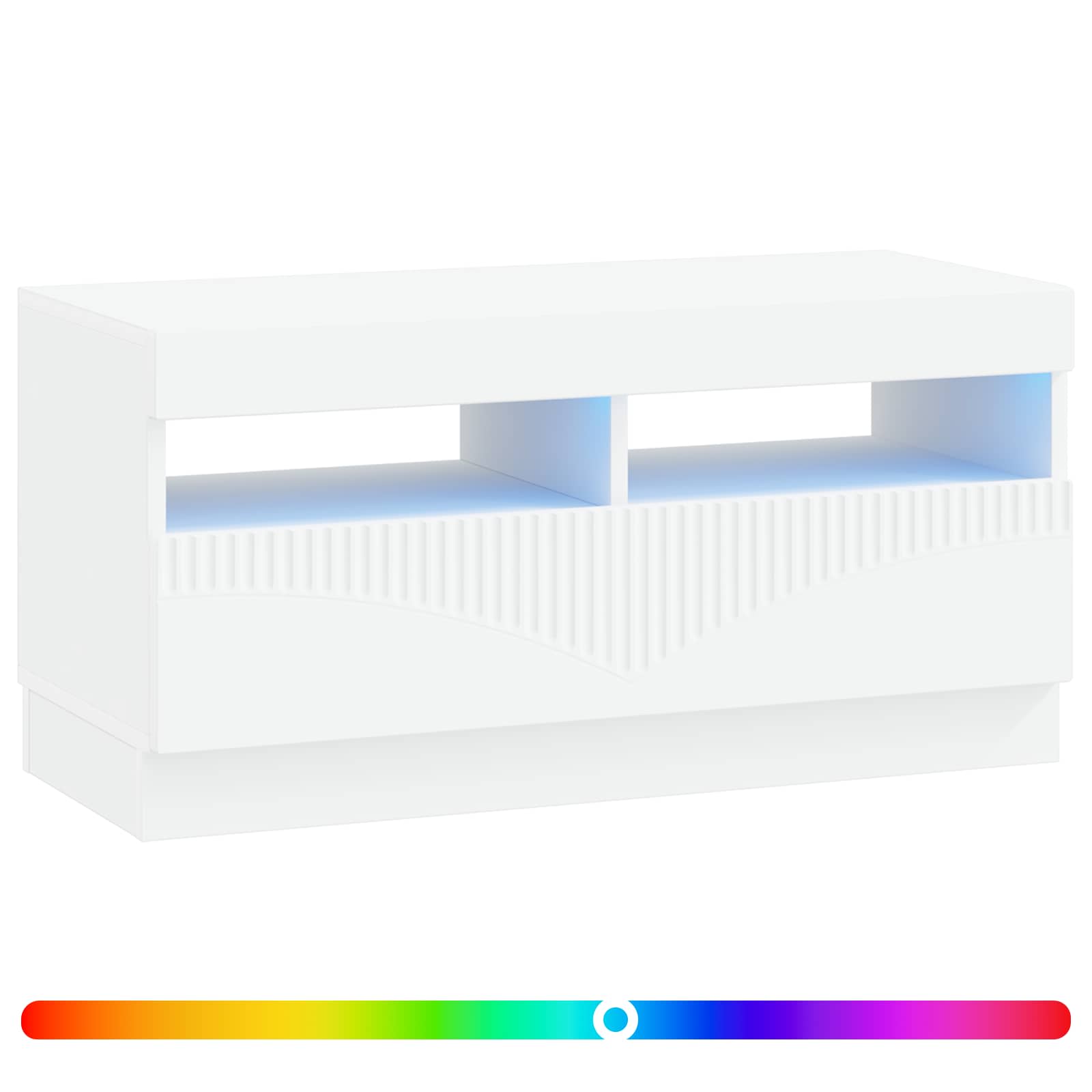 LED tv-meubel Wit Bewerkt hout