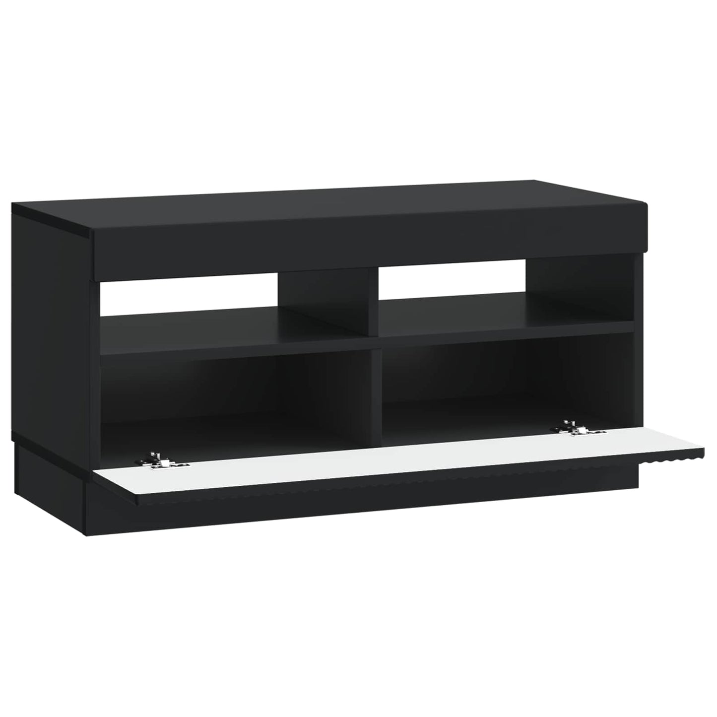 LED tv-meubel Zwart Bewerkt hout