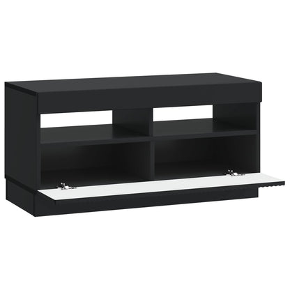 LED tv-meubel Zwart Bewerkt hout