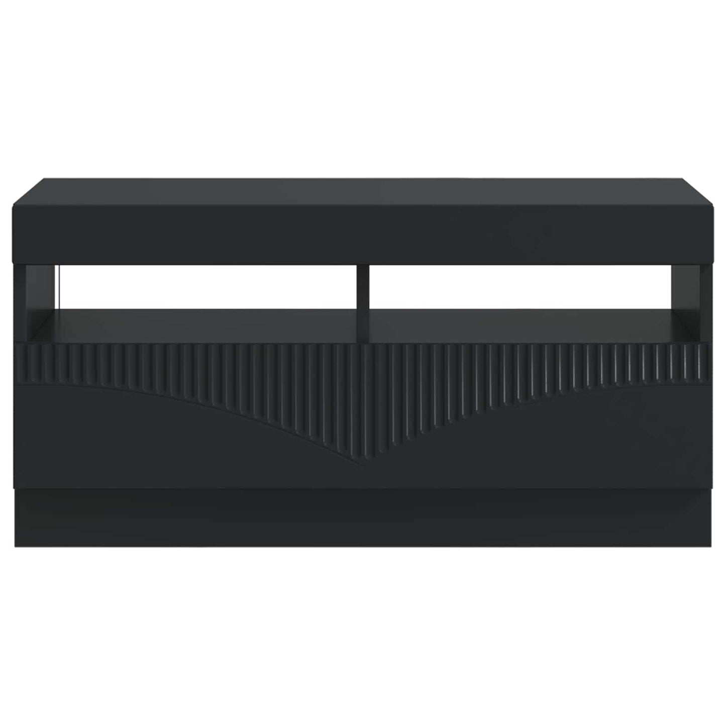 LED tv-meubel Zwart Bewerkt hout