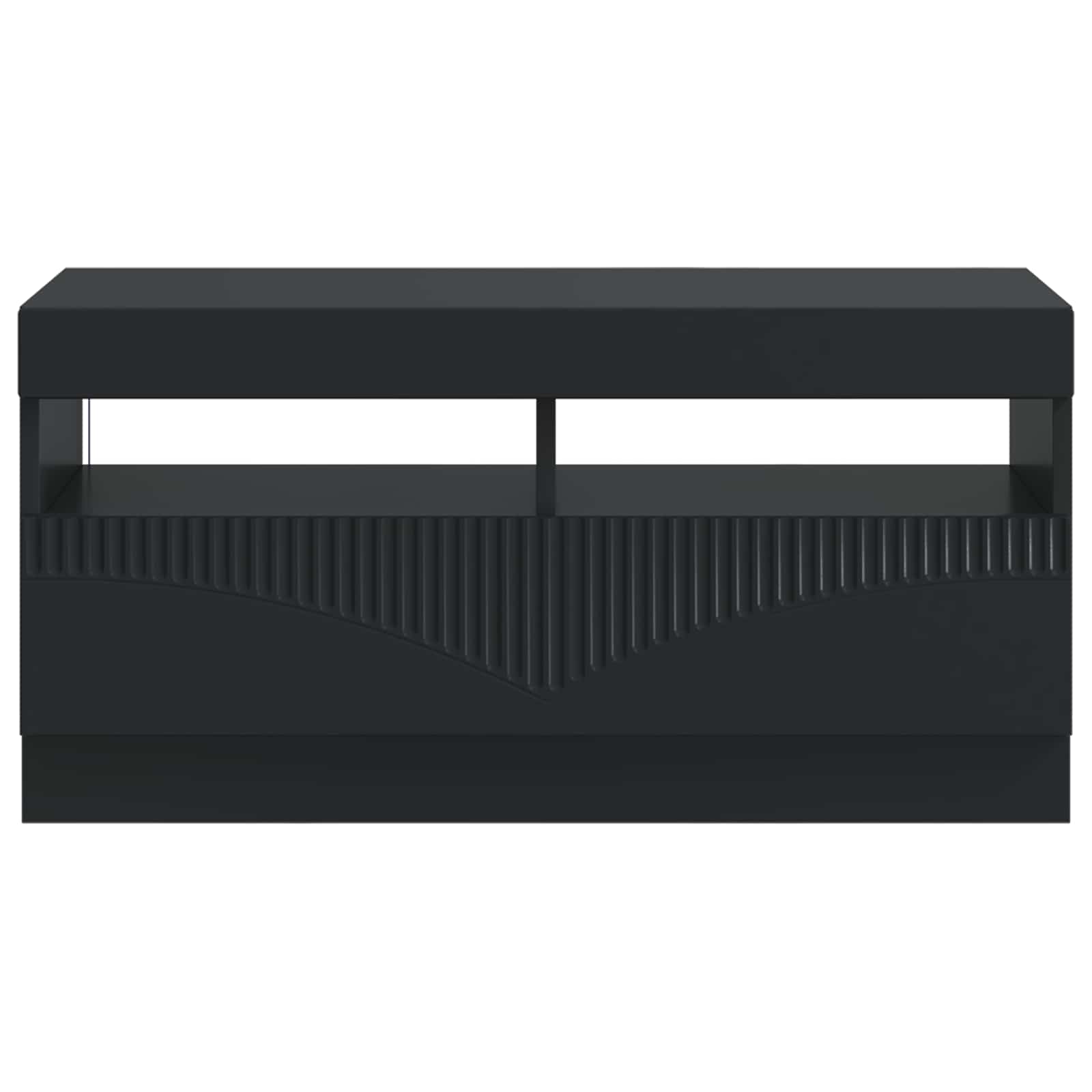 LED tv-meubel Zwart Bewerkt hout