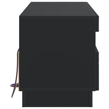 LED tv-meubel Zwart Bewerkt hout