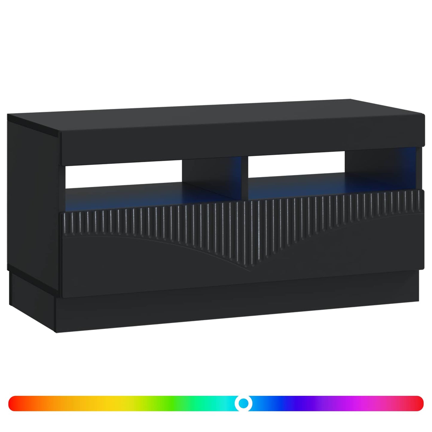 LED tv-meubel Zwart Bewerkt hout