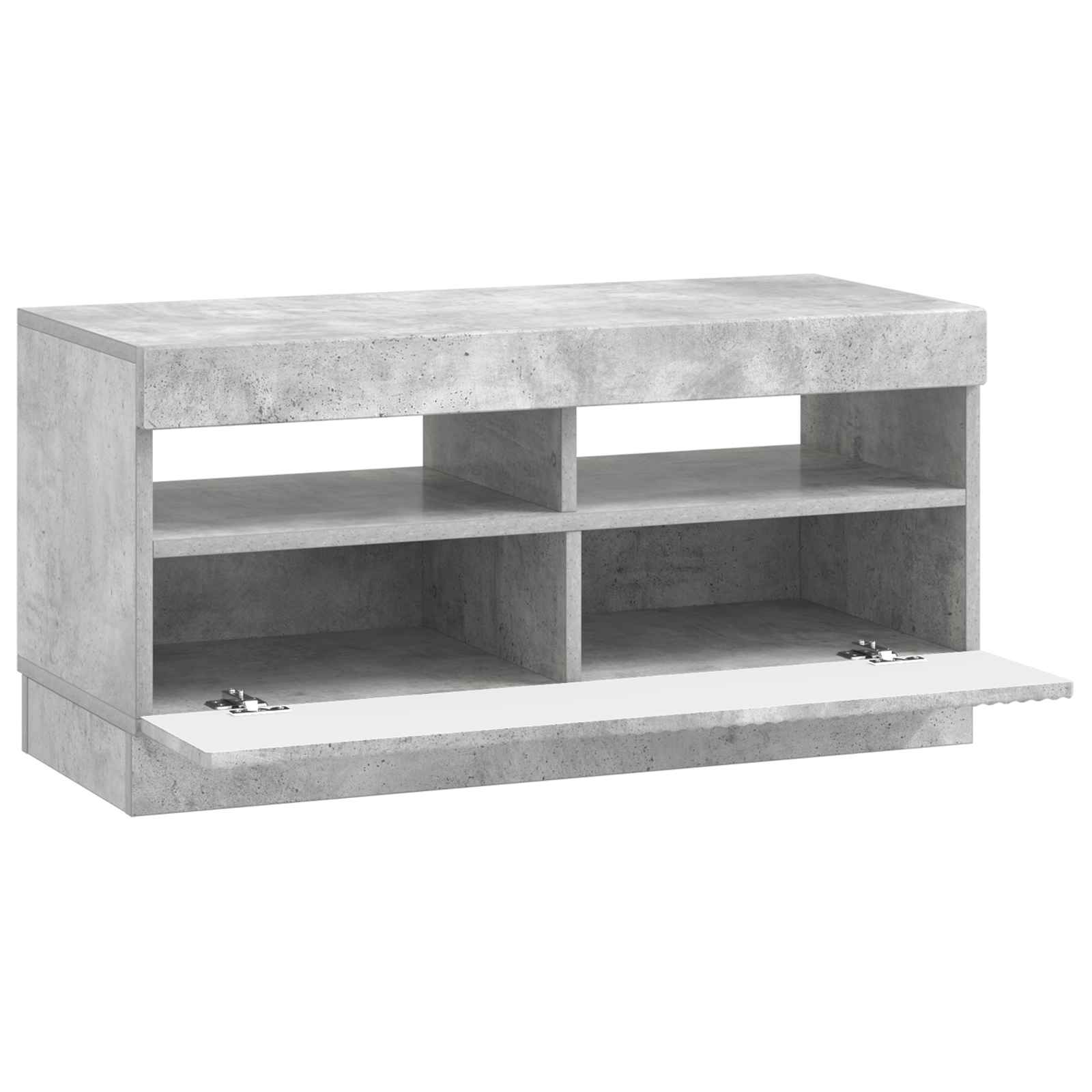 LED tv-meubel Betongrijs Bewerkt hout