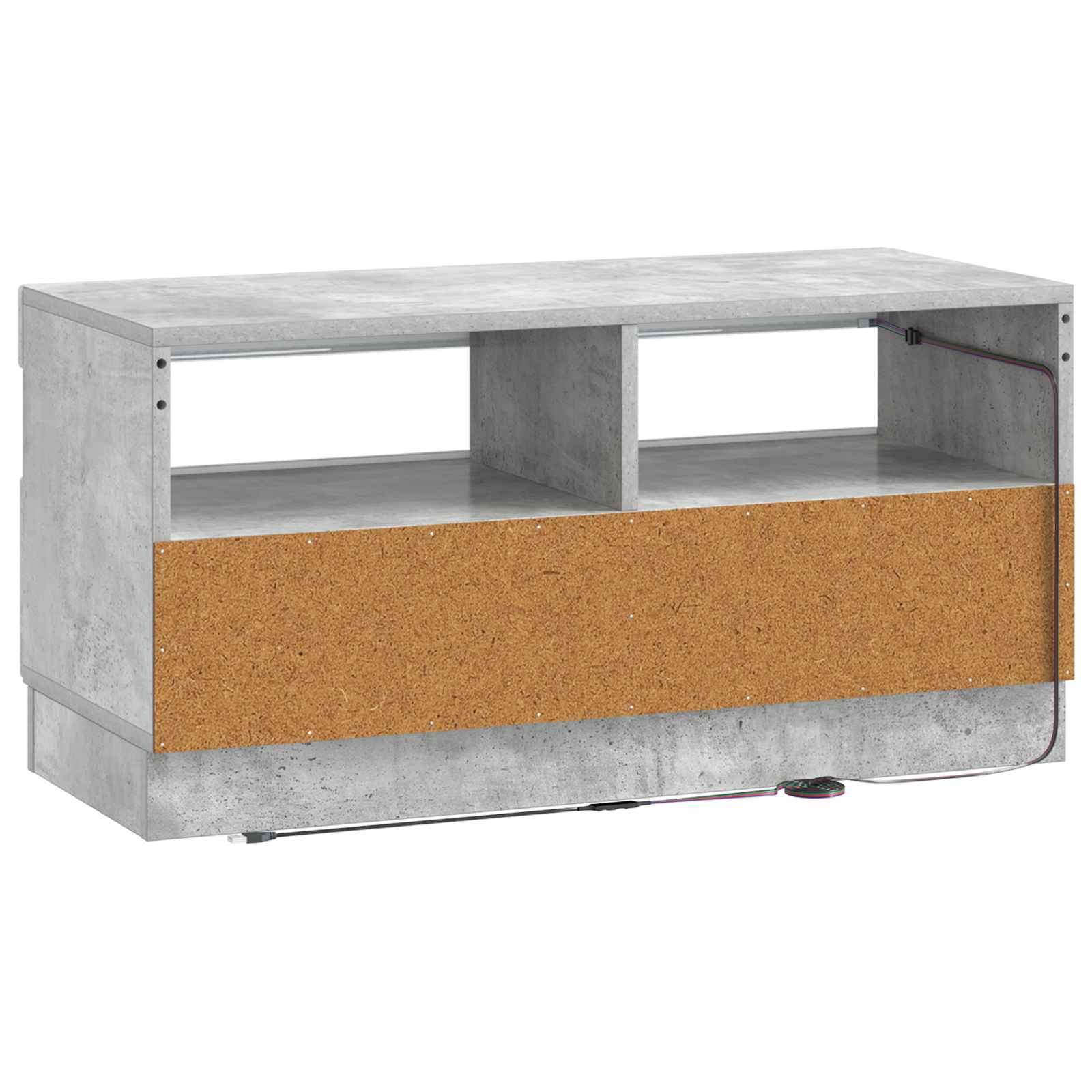LED tv-meubel Betongrijs Bewerkt hout
