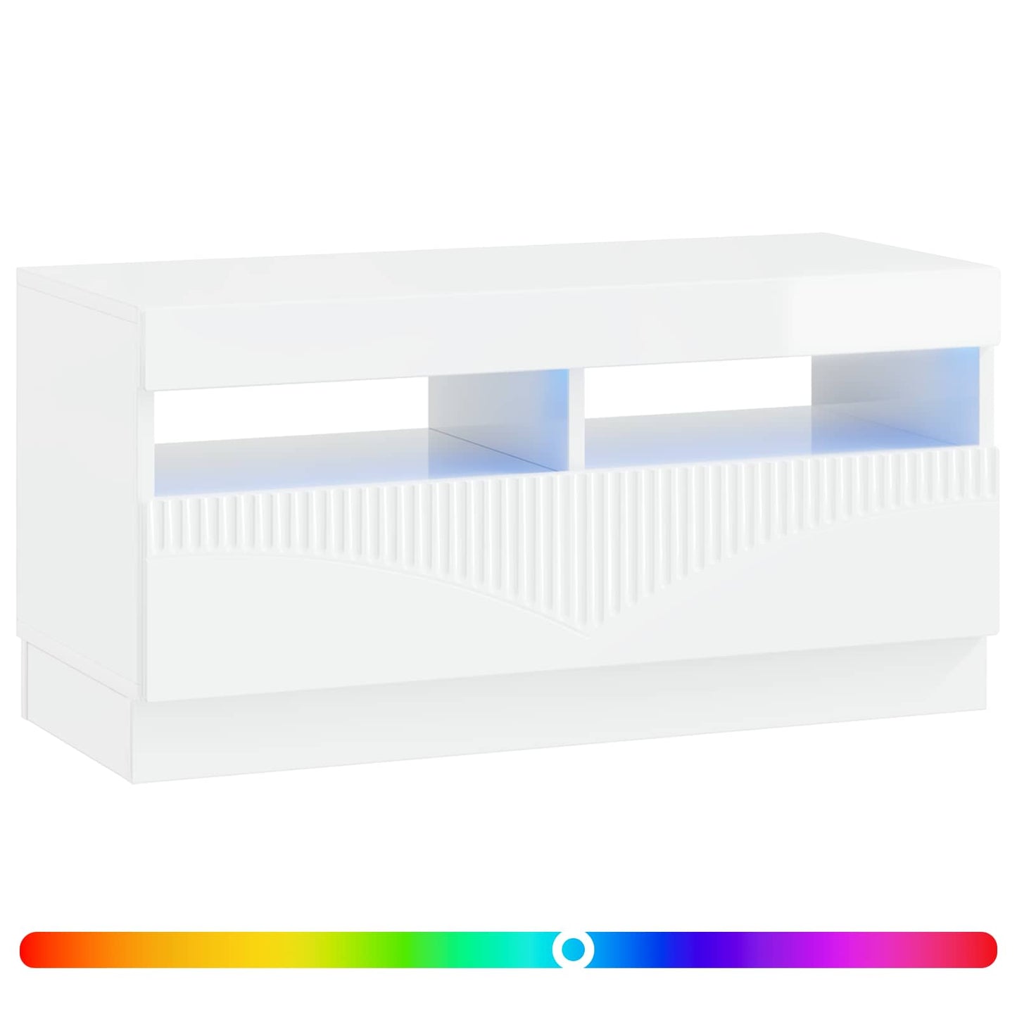 LED tv-meubel Hoogglans Wit Bewerkt hout