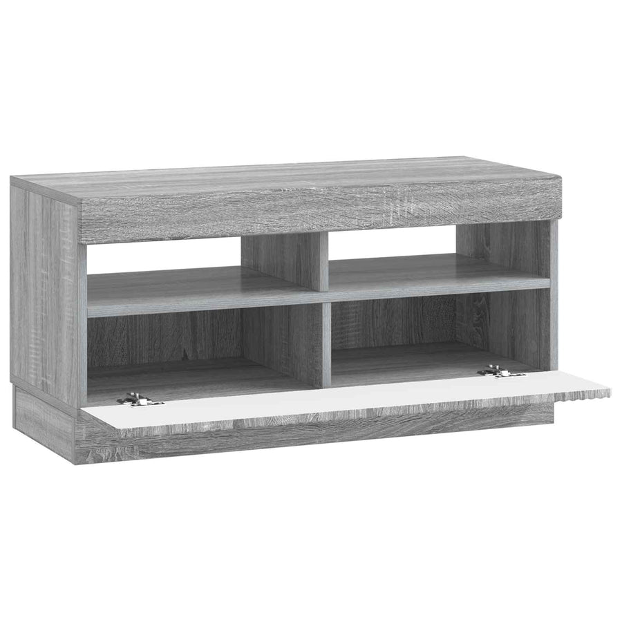 LED tv-meubel Grijs Sonoma Bewerkt hout