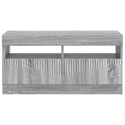 LED tv-meubel Grijs Sonoma Bewerkt hout