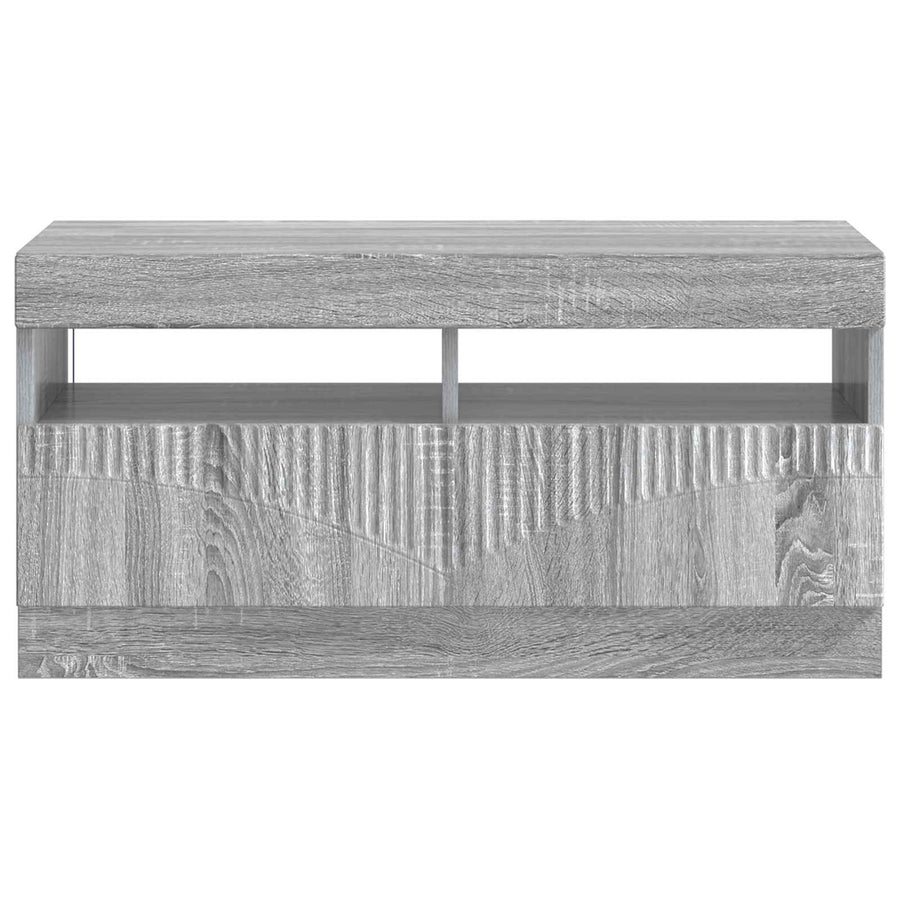 LED tv-meubel Grijs Sonoma Bewerkt hout