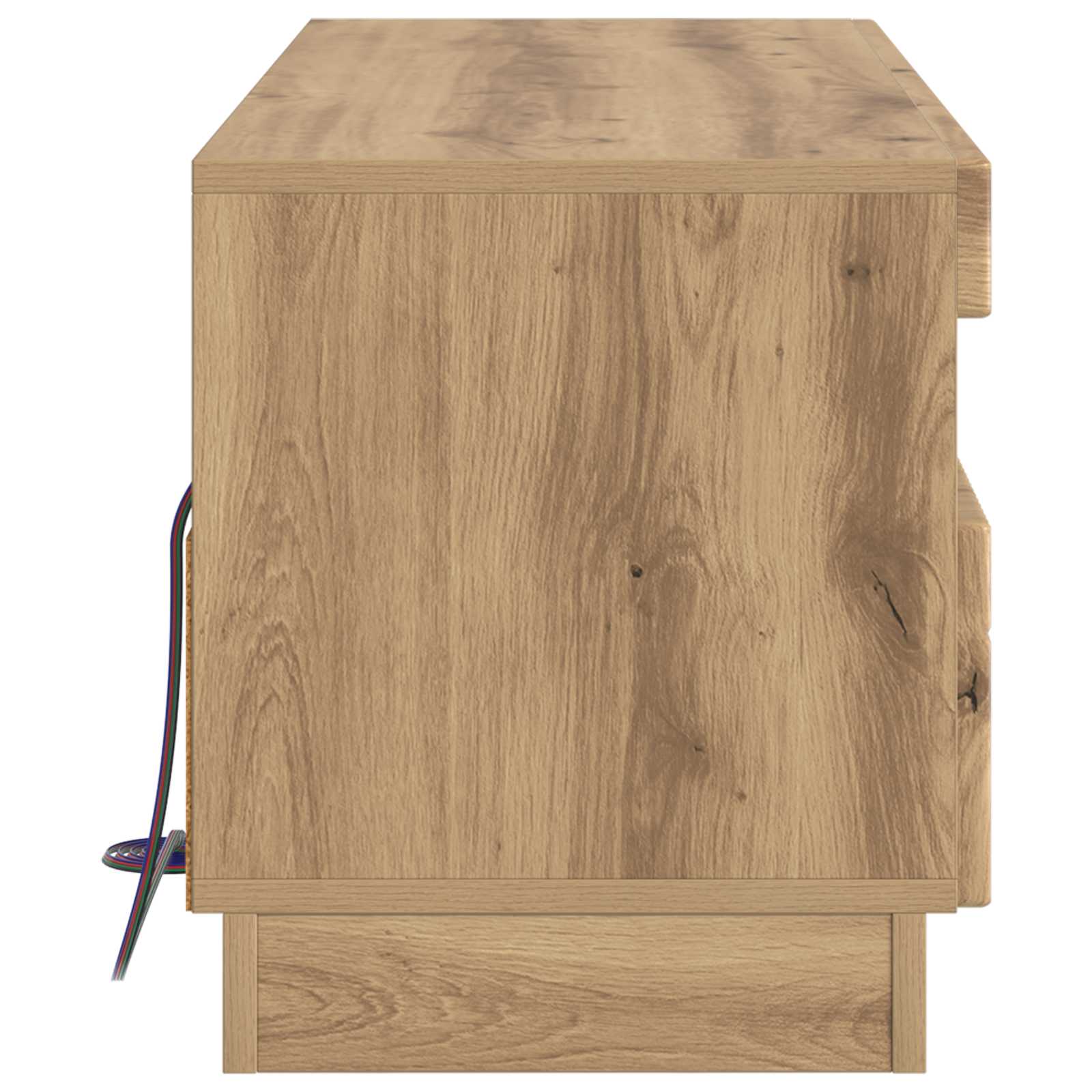 LED tv-meubel Artisanaal eiken Bewerkt hout
